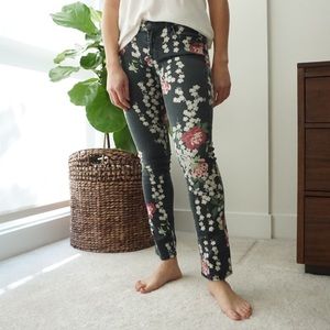 Floral Print Skinny Jeans